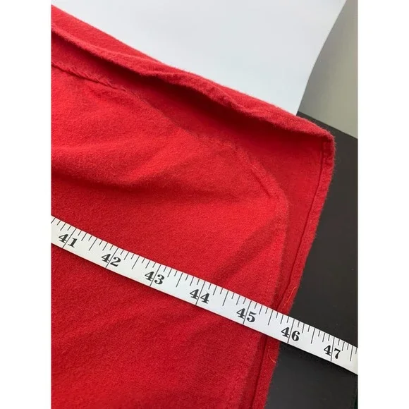LL Bean Vintage Red Flannel Night Shirt Button 100% Cotton Chest Pocket Mens XL - Picture 10 of 10
